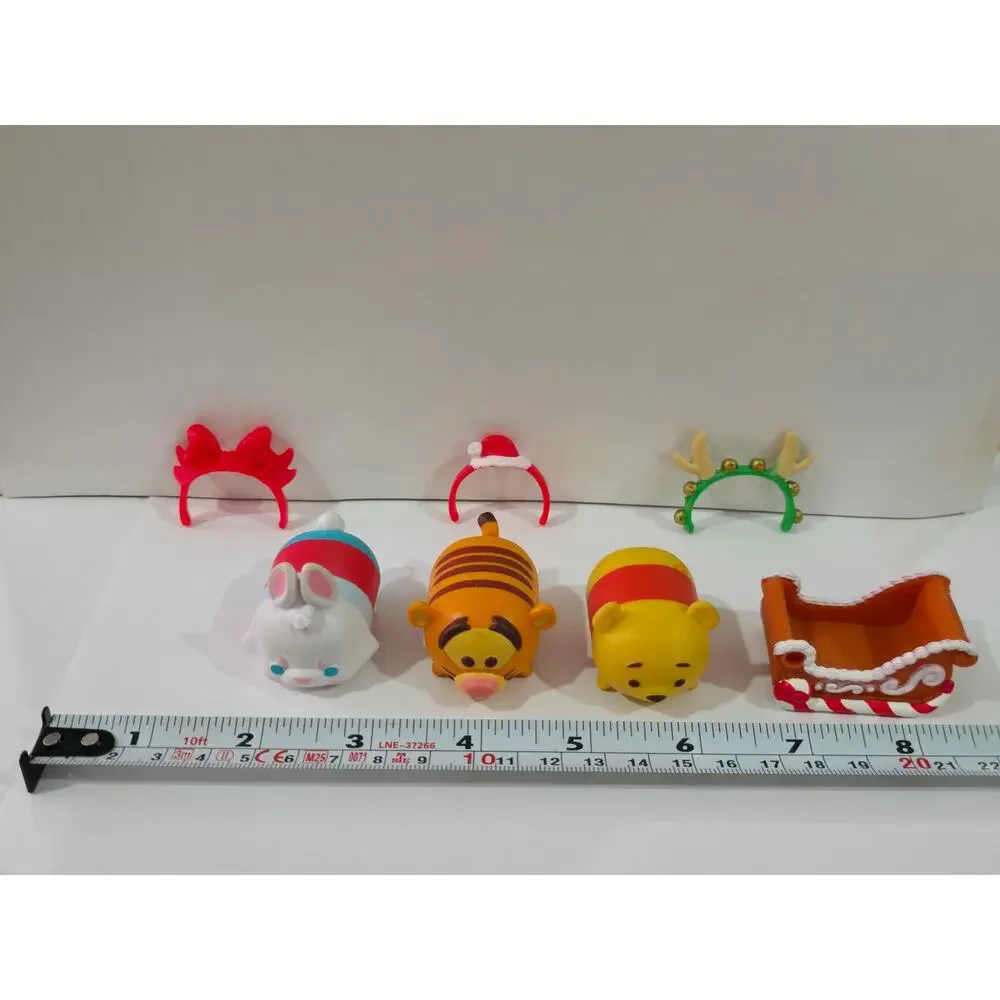 Disney Tsum Tsum Holiday Bundle Large Pooh, Tigger, White Rabbit Sleigh & Bands